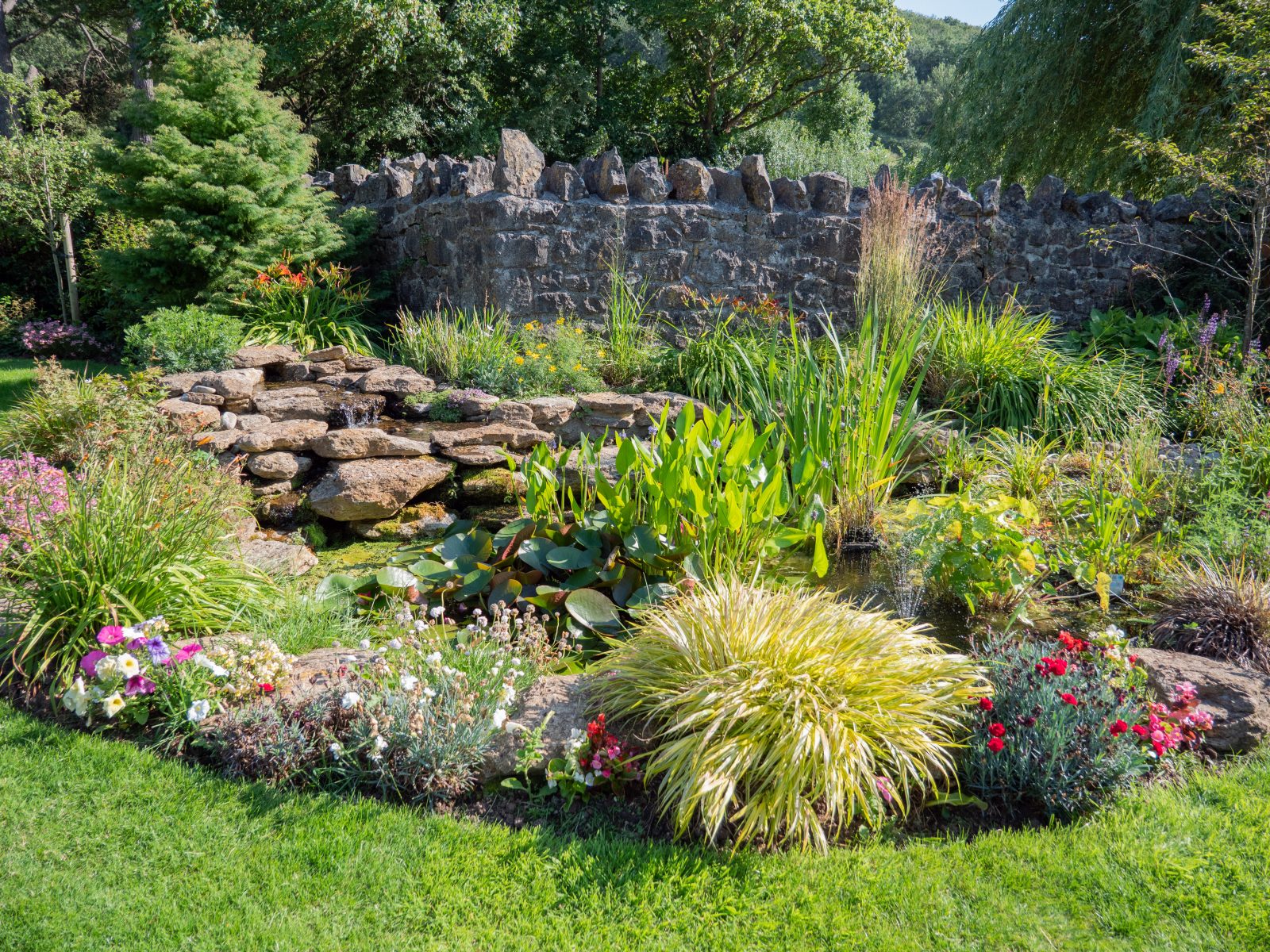 Natural stone water feature