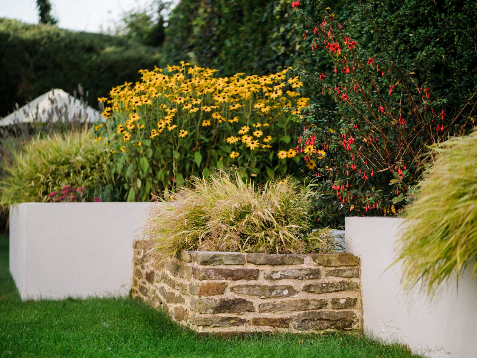 Stone raised bed