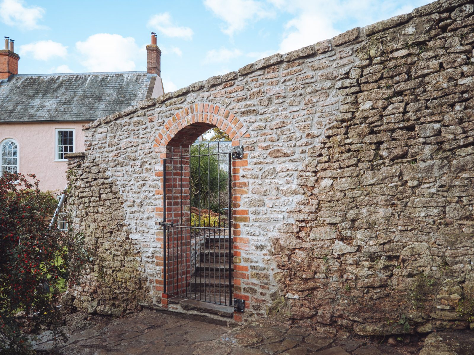 Garden wall restoration in Wells