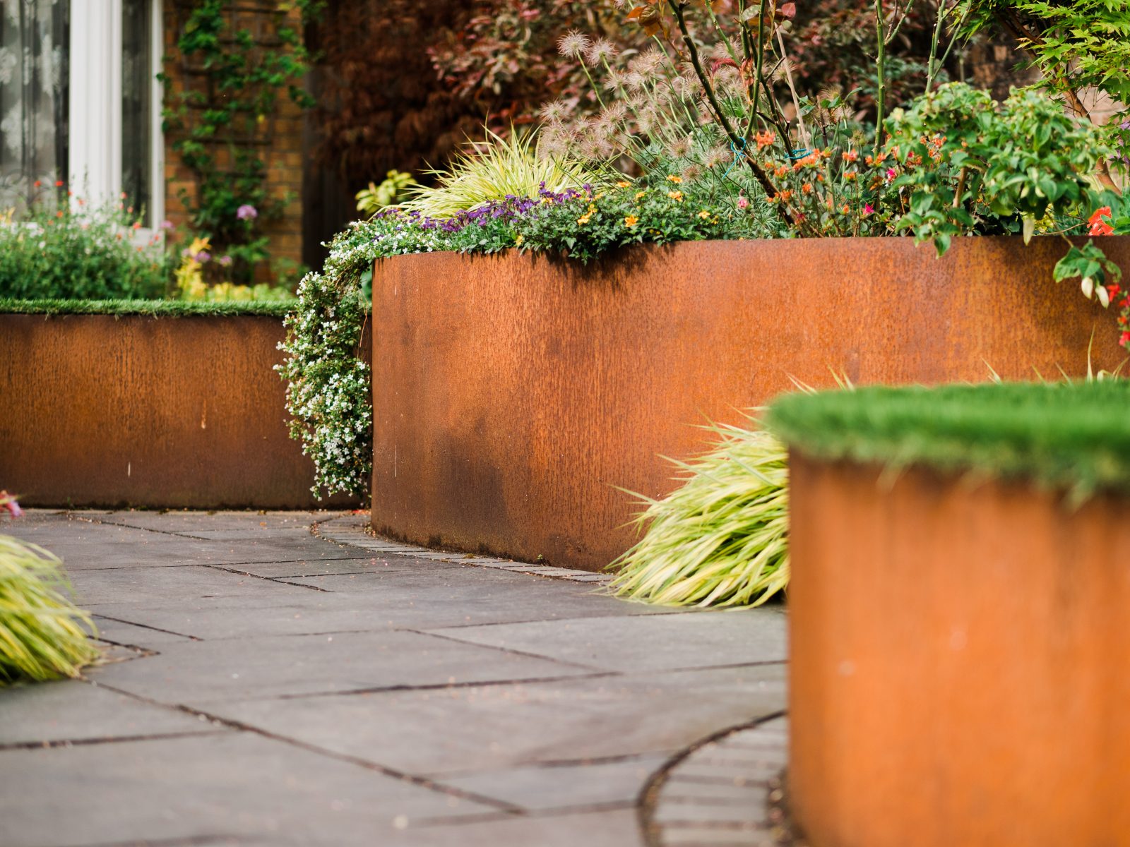 Corten steel planters